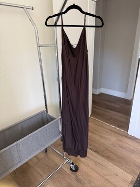 Bella Dahl Brown Slip Maxi Dress with Spaghetti Straps